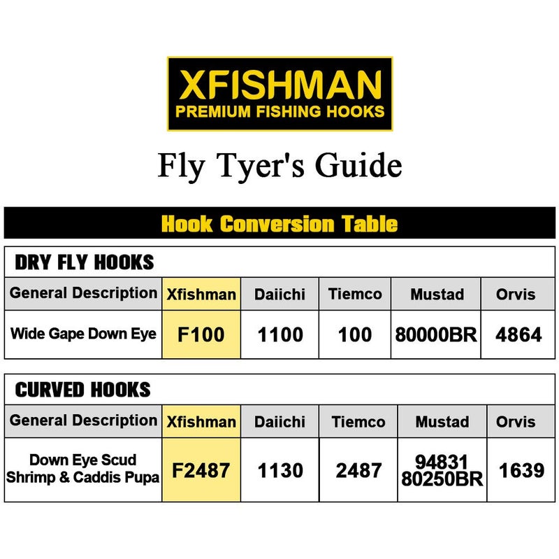 XFISHMAN Fly Hooks for Fly Tying Dry Wet Nymph Flies Curved Fishing Hooks 10# ~16# Assortment Pack of 240 Hooks with Boxâ€¦ - Image 5